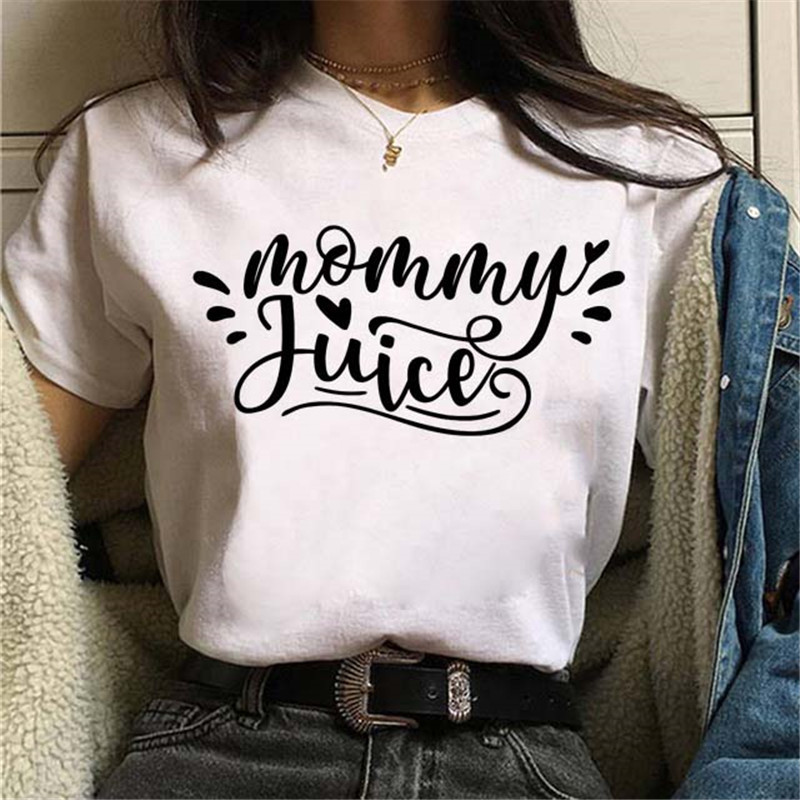 Women Fashion Wine Cup ECG Printed Round Neck Short Sleeve T-Shirt