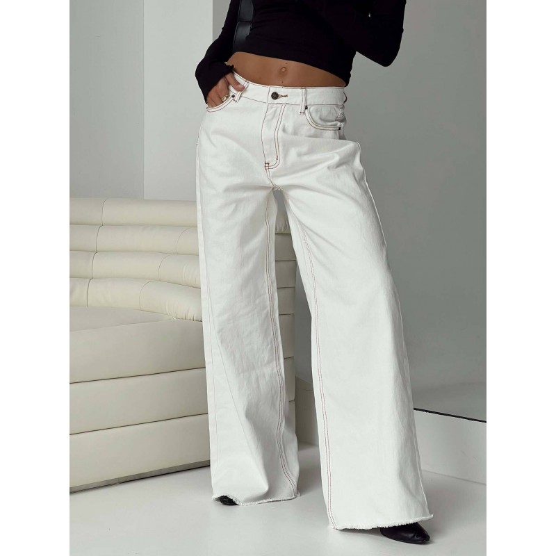 Women Fashion Casual Loose Wide-Leg Jeans