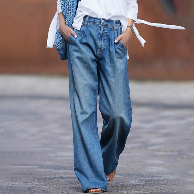 Vintage Jeans Women High Waist Wide Leg Pants Loose Denim Trousers