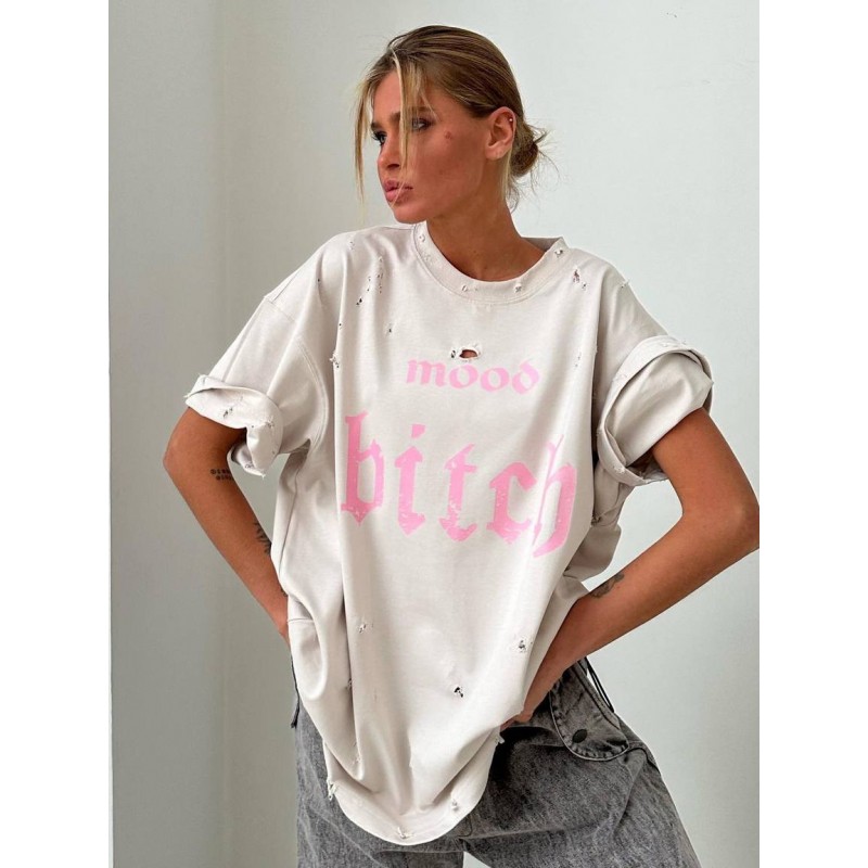 Street Women Casual Alphabet Print Loose Tee