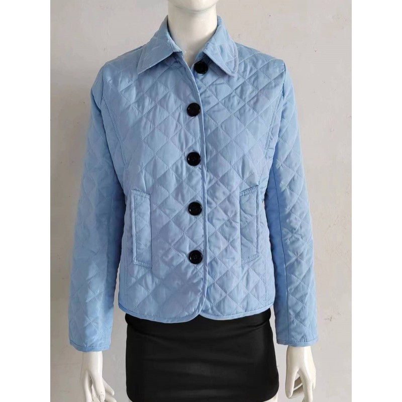 Women Fashion Lapel Single-Breasted Slim-Fit Warm Cotton-Padded Jacket Coat