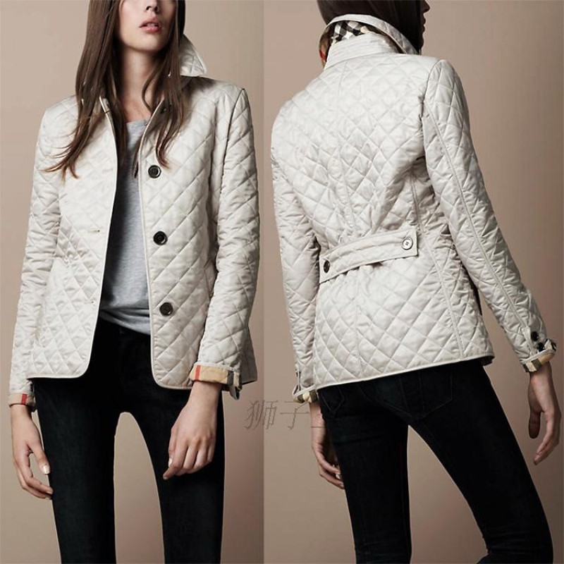 Women Fashion Lapel Single-Breasted Slim-Fit Warm Cotton-Padded Jacket Coat