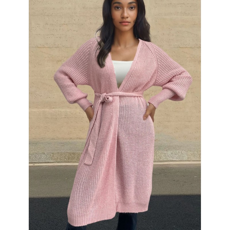 Casual Autumn And Winter Plus Size Mid-Length Cardigan Solid Color Women Knitted Sweater Coat