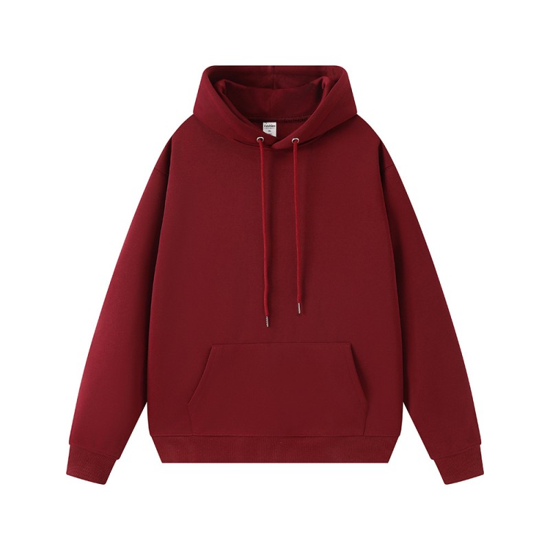 Women Casual Loose Solid Color Long Sleeve Pocket Blank Hoodies