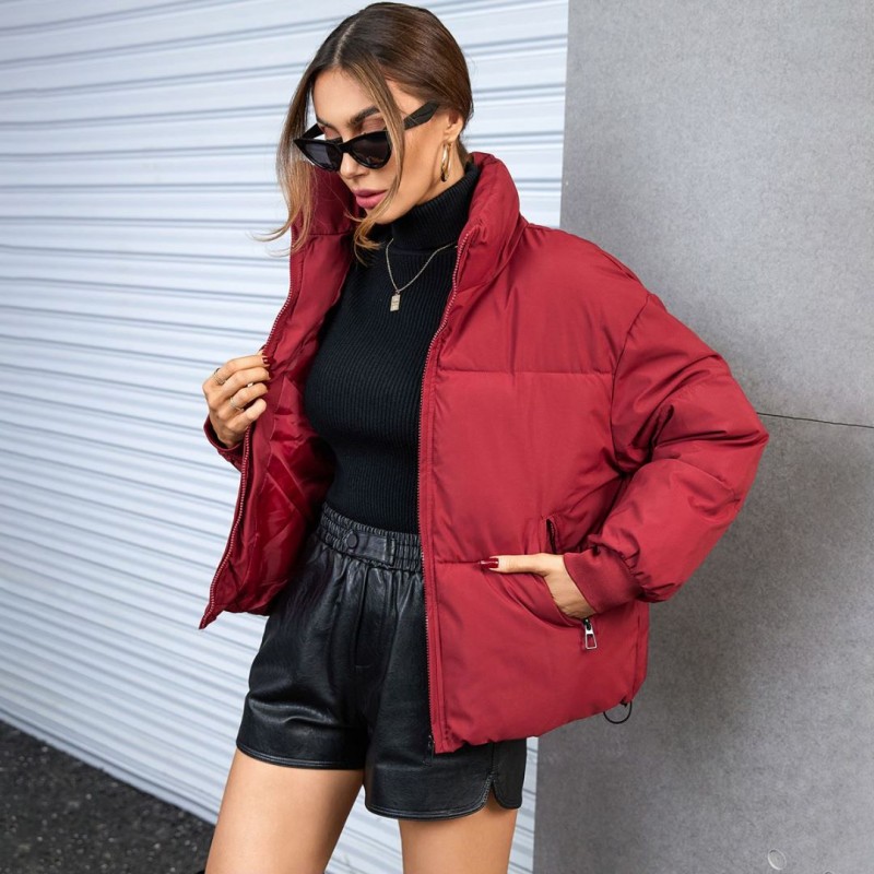 Autumn Winter Women Fashionable Loose Thickened Cotton-Padded Coat