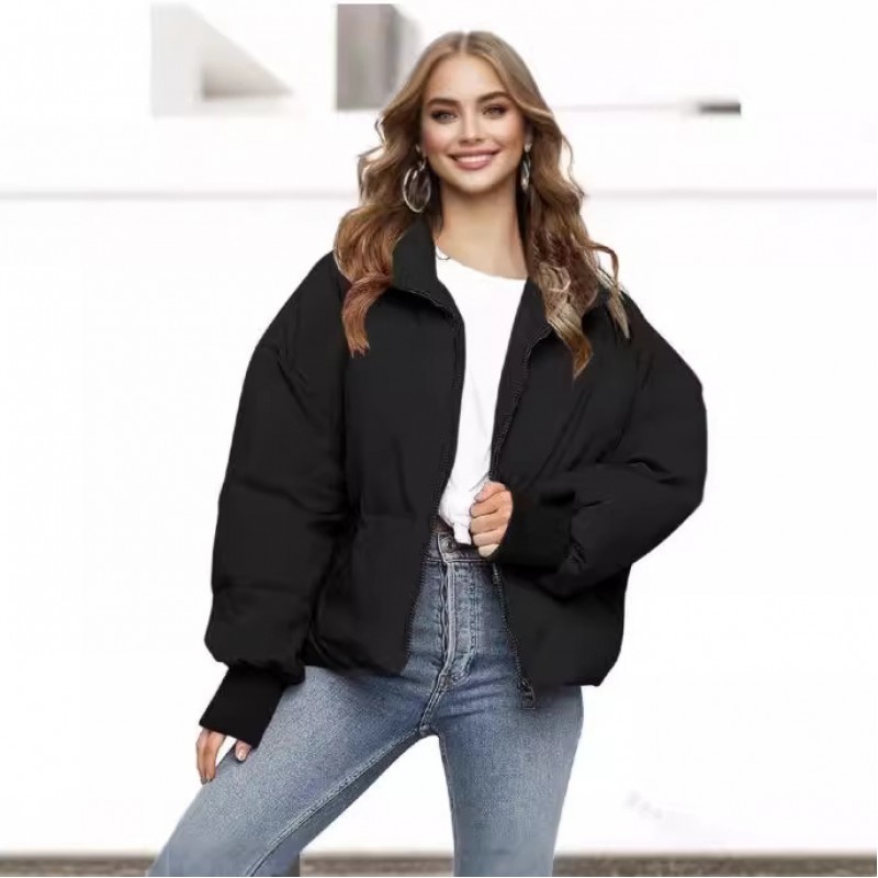 Autumn Winter Women Fashionable Loose Thickened Cotton-Padded Coat